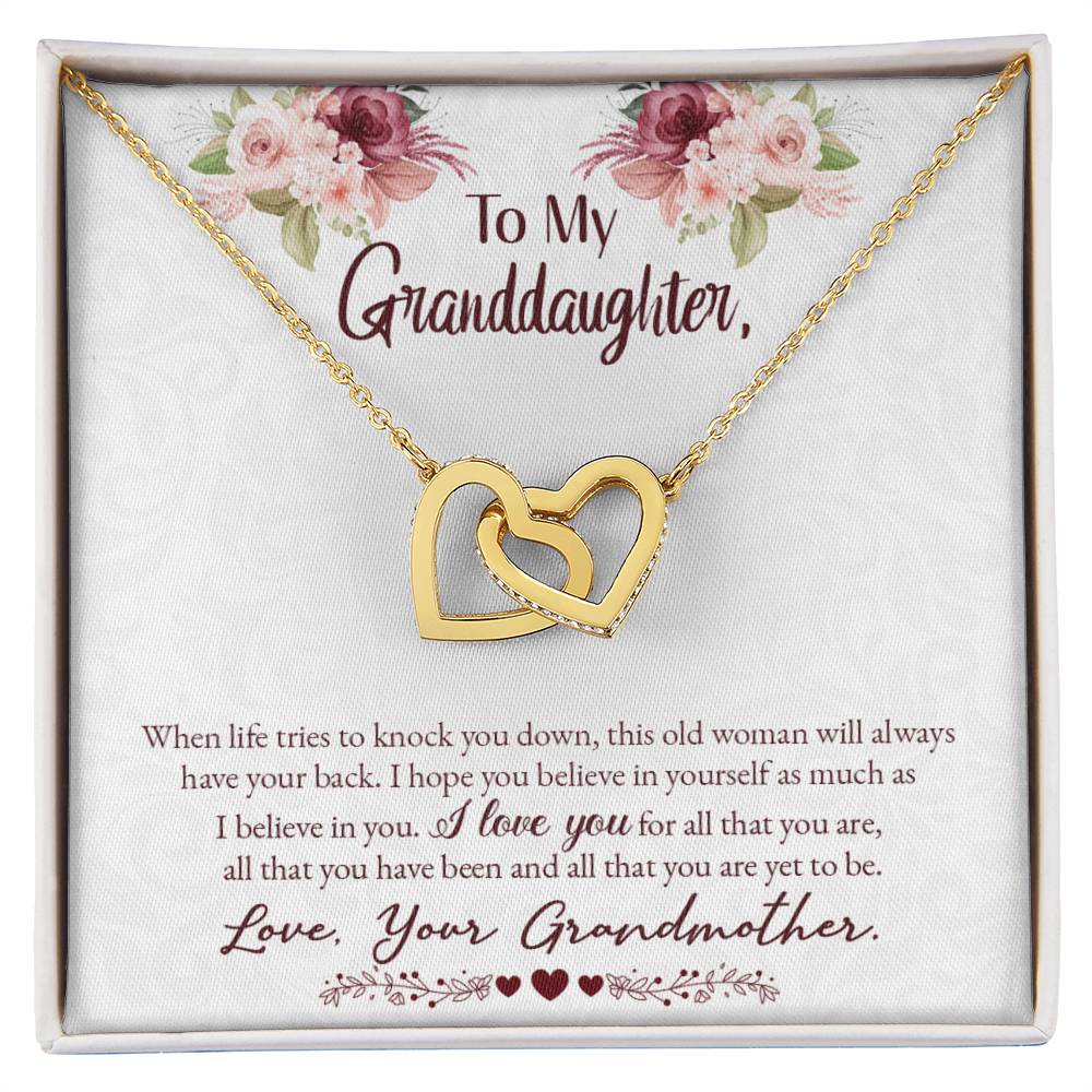 Collection Granddaughter - I Will Always Have Your Back - Interlocking Hearts Necklace