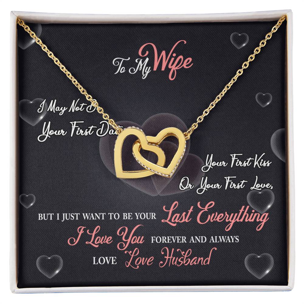 To My Wife - I Love You Forever And Always - Interlocking Hearts Necklace
