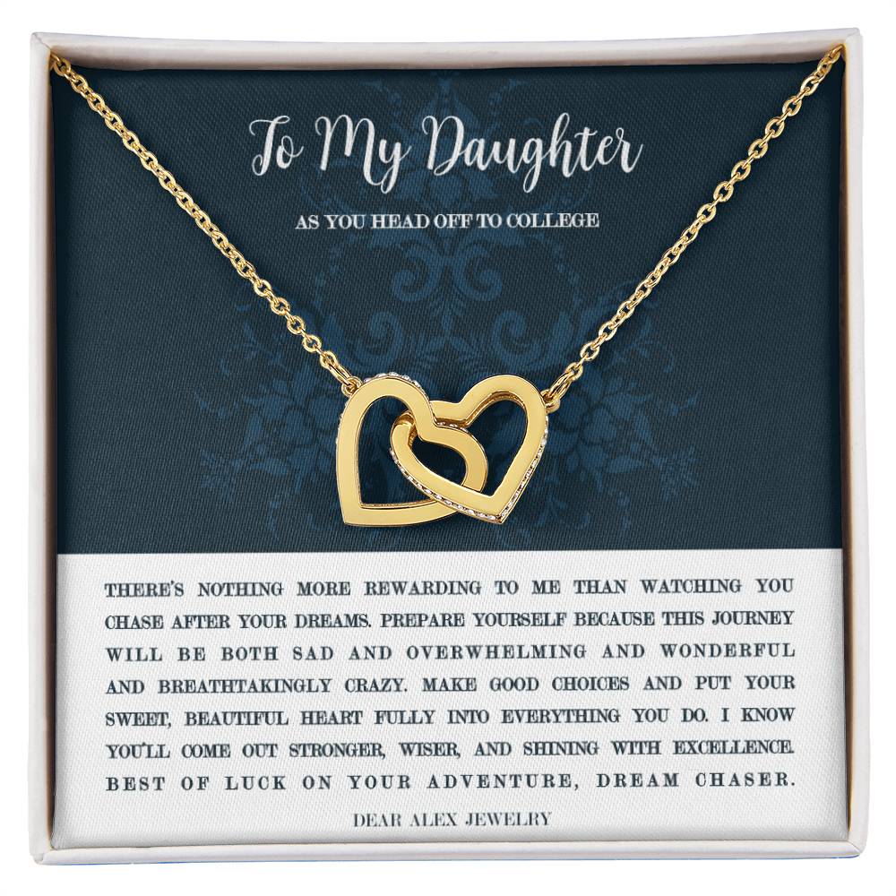 Going To College Necklace Interlocking Hearts Necklace