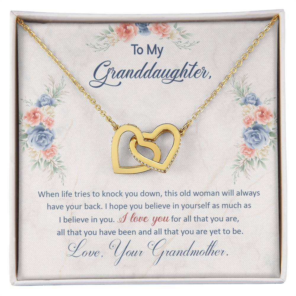 Collection Granddaughter - I Hope You Believe In Yourself - Interlocking Hearts Necklace