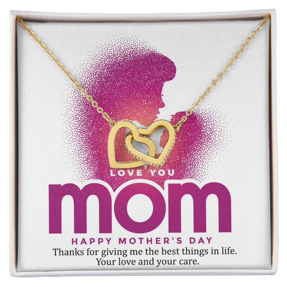 Thanks For Giving Me The Best Things In Life Mother - Necklace Interlocking Hearts Necklace