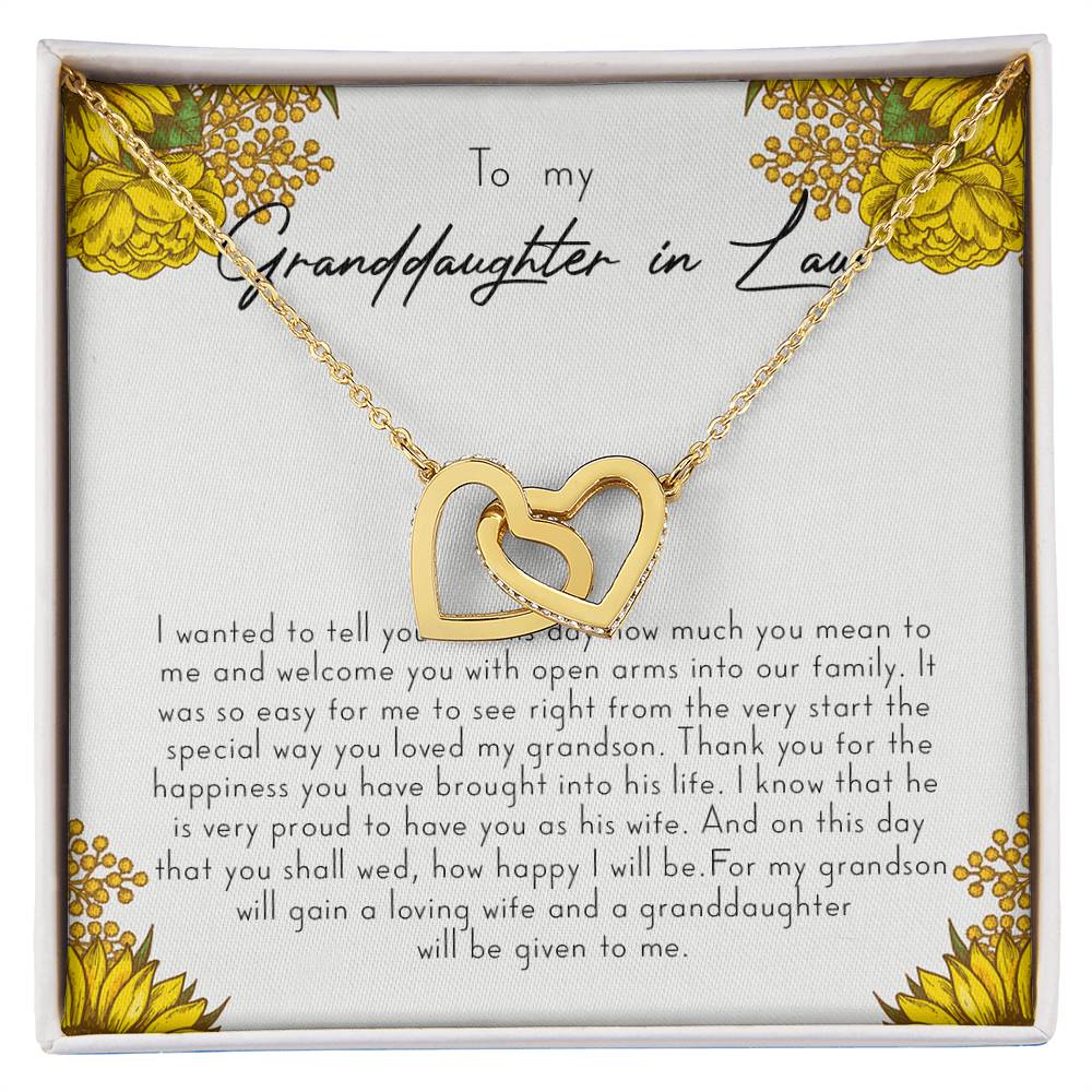 To My Granddaughter-In-Law Gift I Wanted To Tell You Interlocking Hearts Necklace