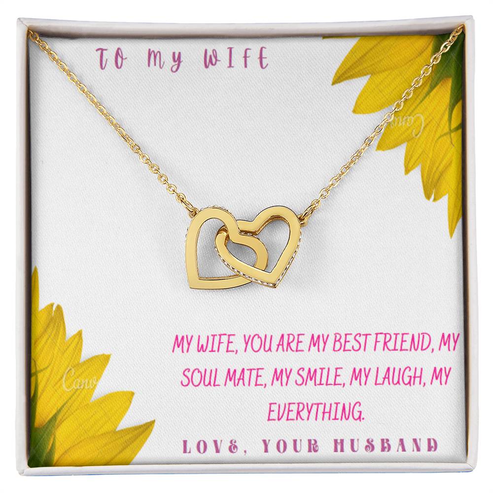 Gift To My Wife Heart Interlocked Necklace On Anniversary Or Birthday Interlocking Hearts Necklace