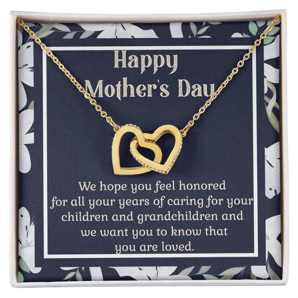 Interlocking Hearts Mother'S Day Gift For Grandma Interlocking Hearts Necklace