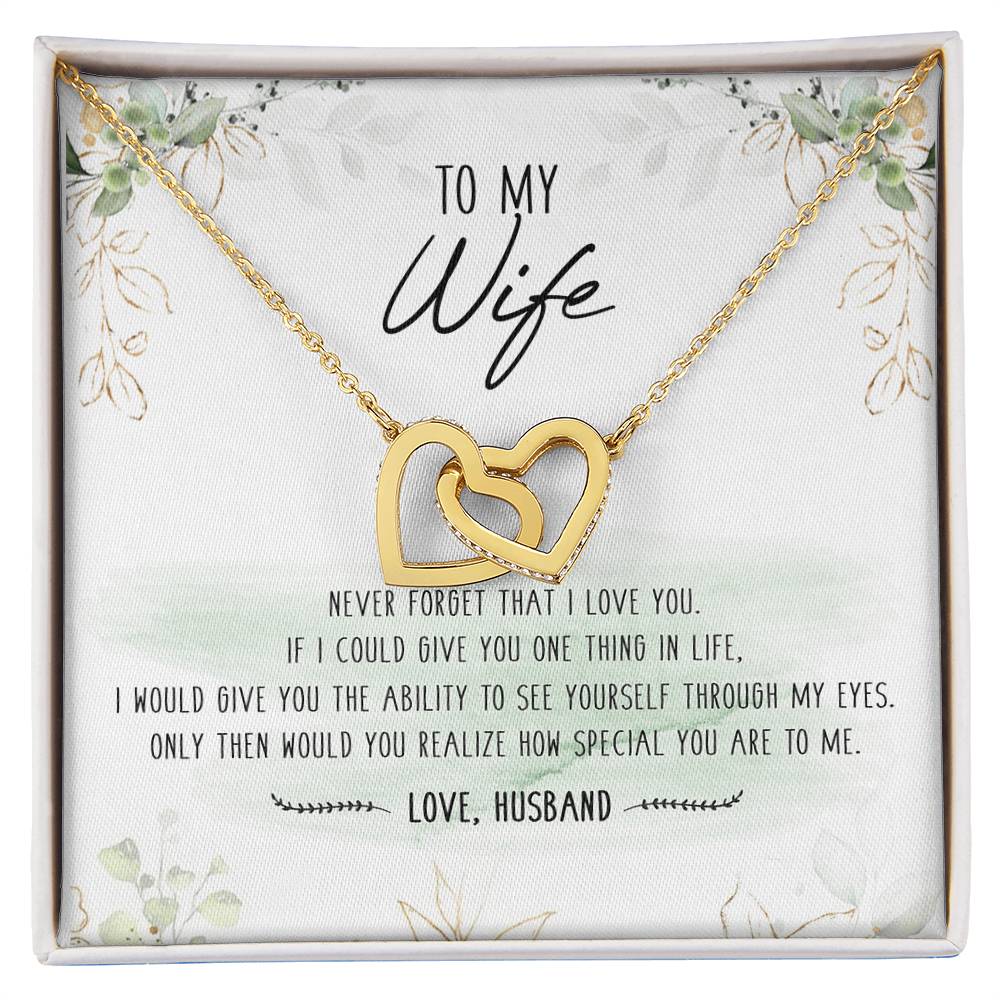 To My Special Wife Interlocking Hearts Necklace Mother'S Day Message Card From Husband