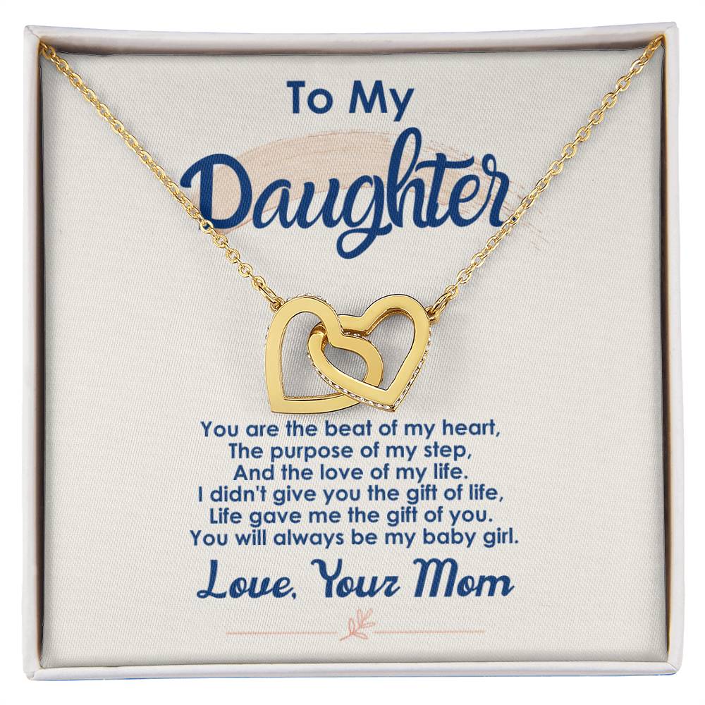 To My Daughter - You'Re The Purpose Of My Step - Necklace Interlocking Hearts Necklace