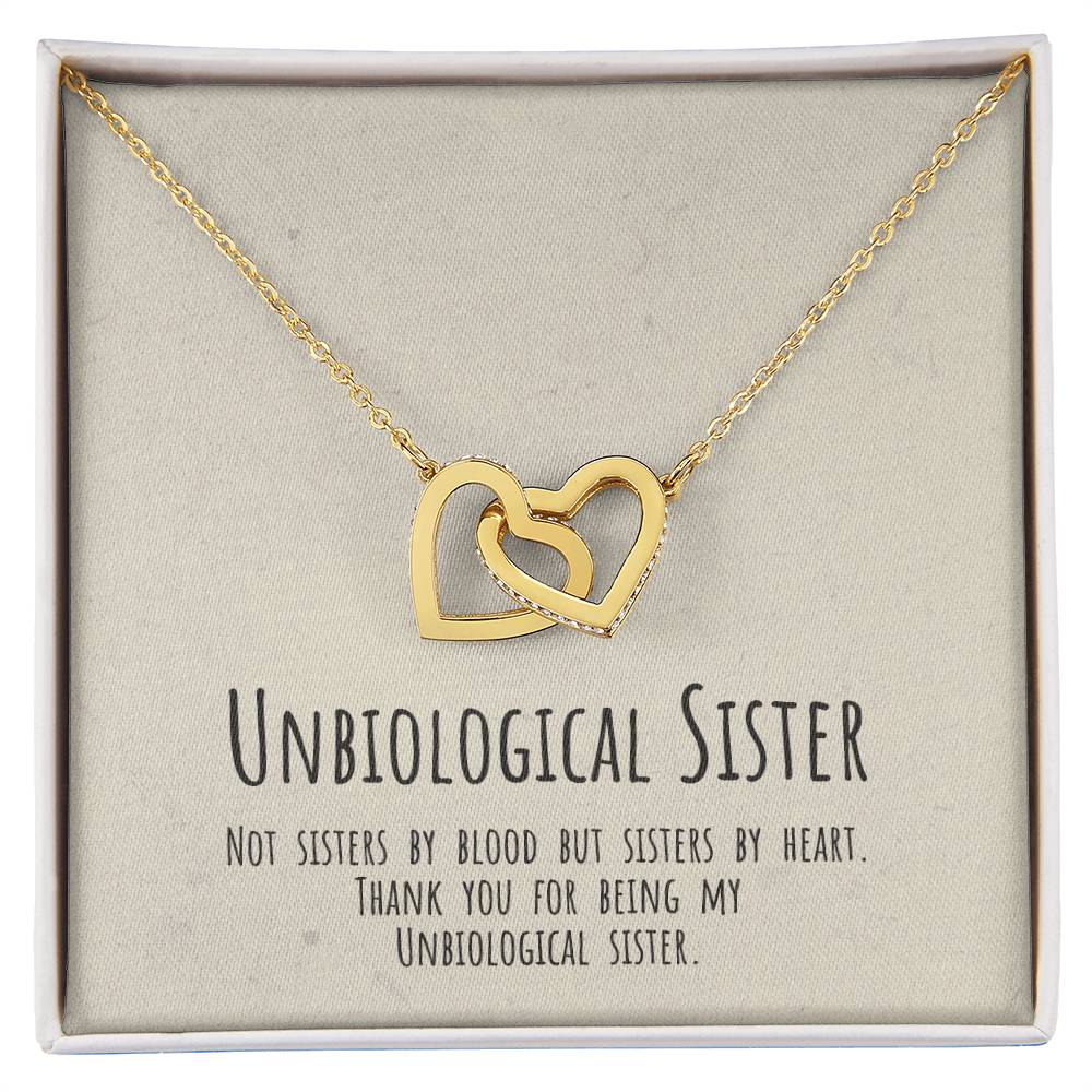 Unbiological Sister Necklace Soul Sister Big Little Sorority Sister In Law Necklace Step Sister Gift Tribe Necklace Best Friend Gift Bff Gift Interlocking Hearts Necklace