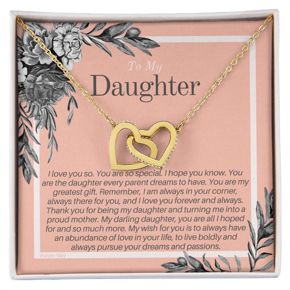 Daughter Gift Interlocking Hearts Necklace