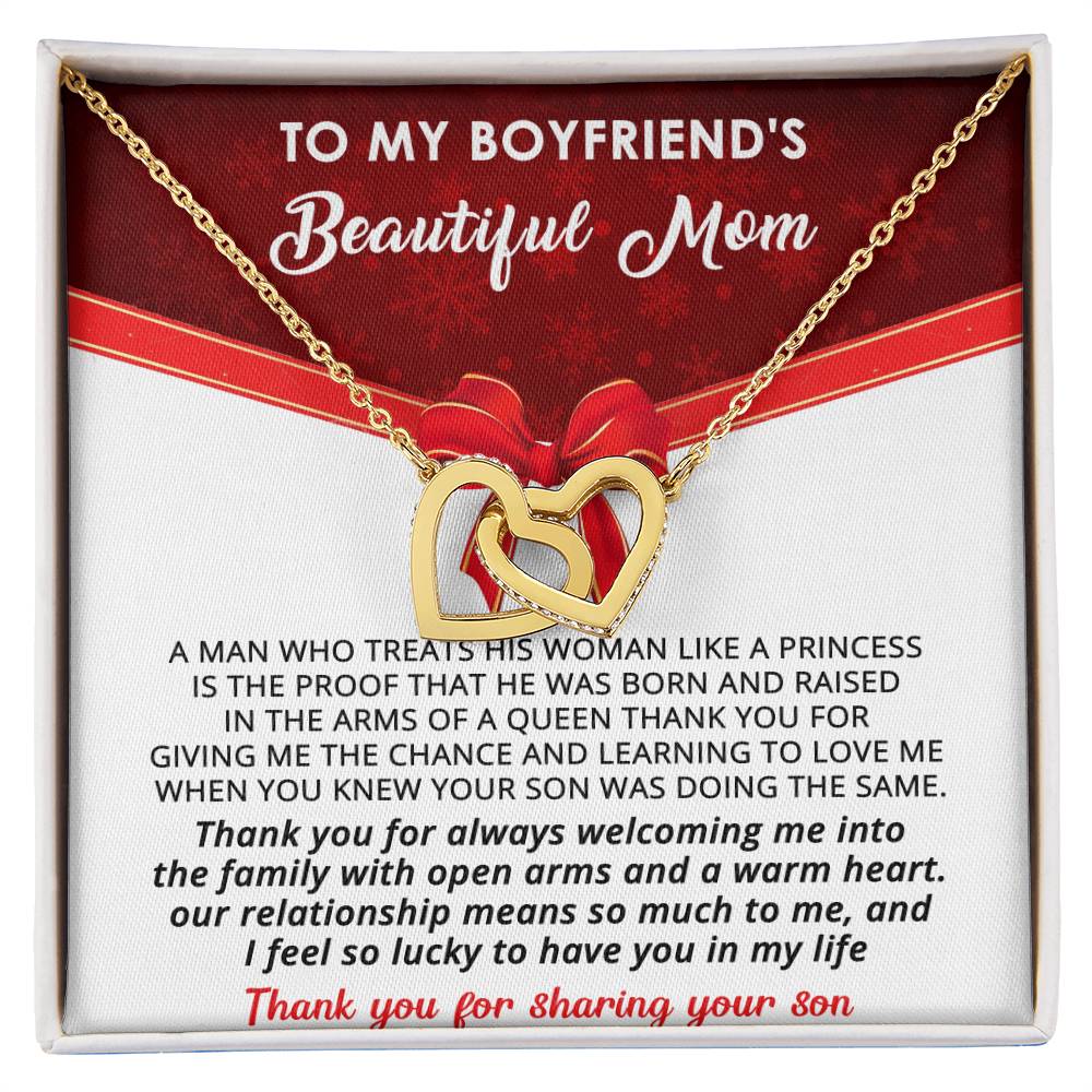 Gift For Boyfriend'S Mom - A Queen - Interlocking Interlocking Hearts Necklace