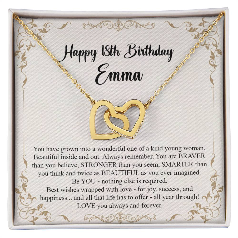 18Th Birthday Gift For Girls 18St Birthday Gift Necklace Birthday Gift Jewelry Gift For Daughter Niece Granddaughter Or Sister Interlocking Hearts Necklace