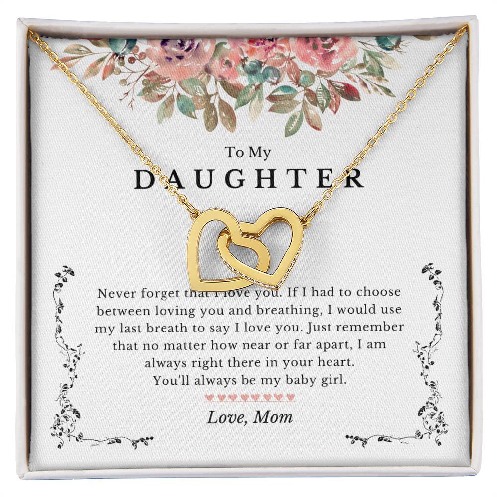 Last Breath Mother Daughter Necklace Gift Interlocking Hearts Necklace