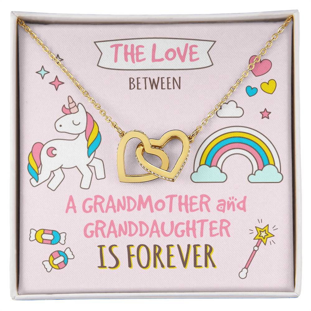 The Love Between A Grandmother And Granddaughter Is Forever Interlocking Hearts Necklace
