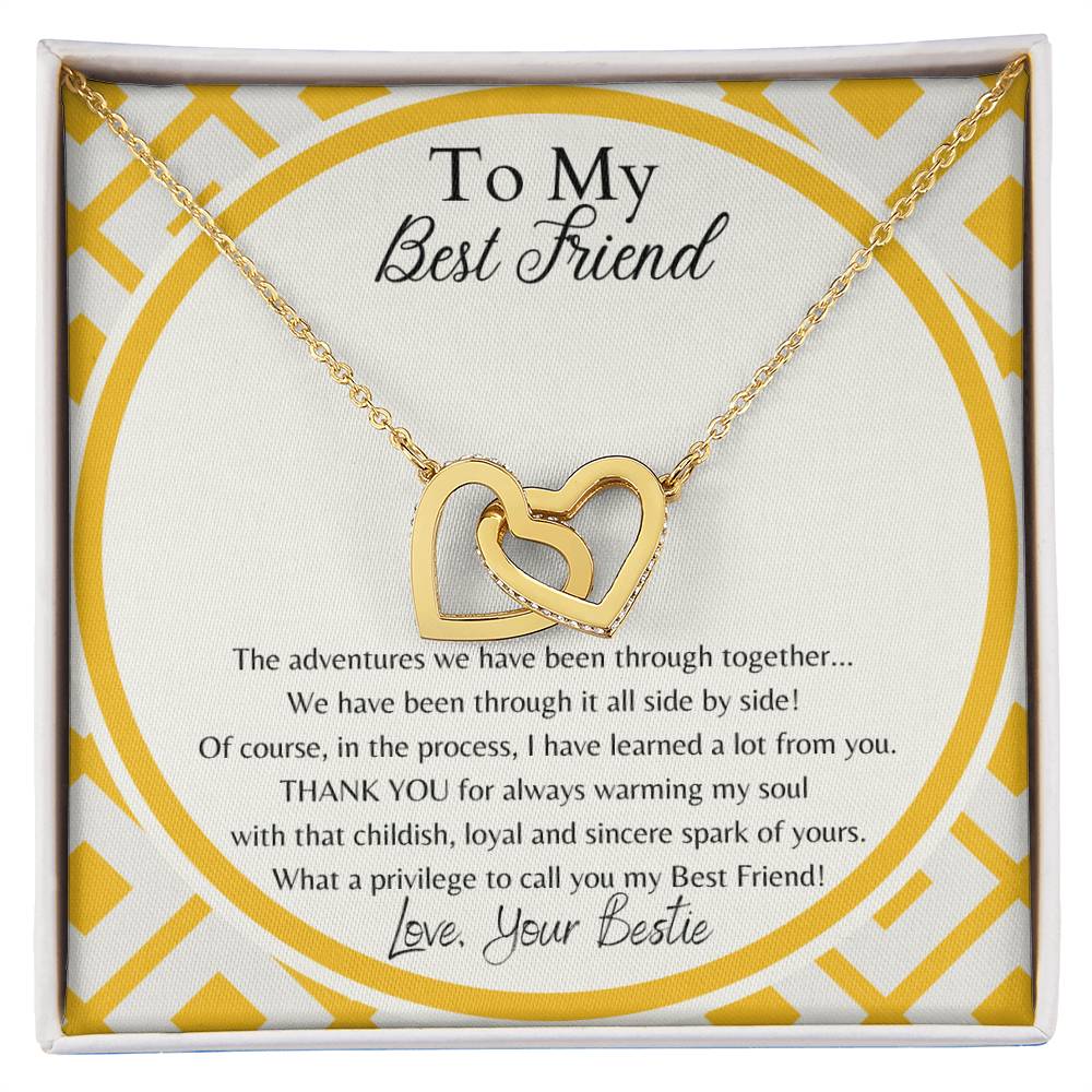 To My Best Friend Interlocking Hearts Necklace
