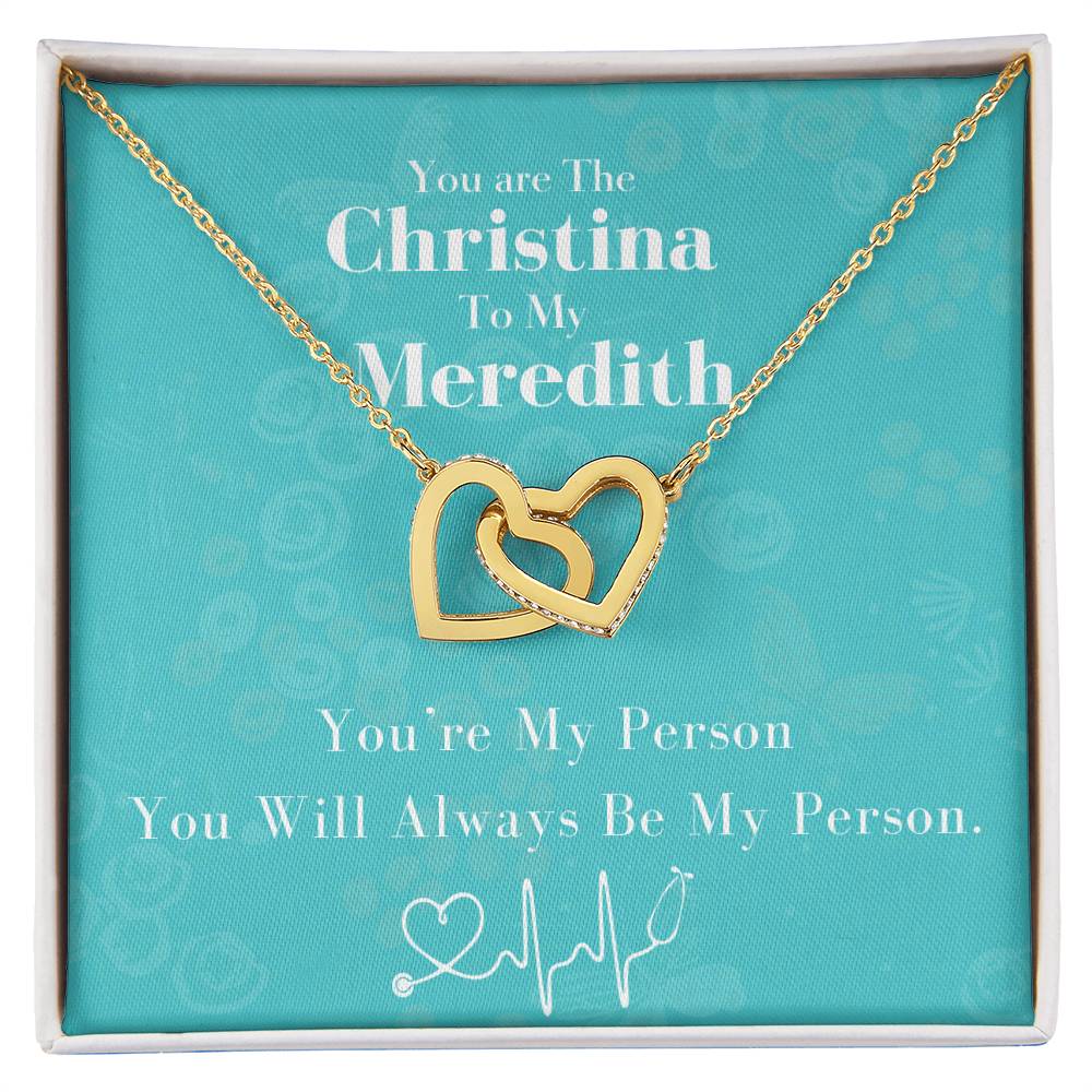 You Are The Cristina To My Meredith Joined Hearts Necklace Interlocking Hearts Necklace