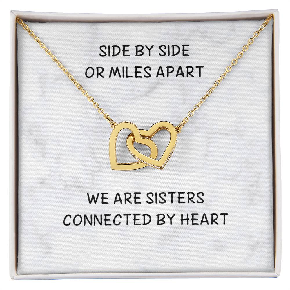 Side By Side Sister Connected By Heart Interlocked Hearts Necklace Interlocking Hearts Necklace