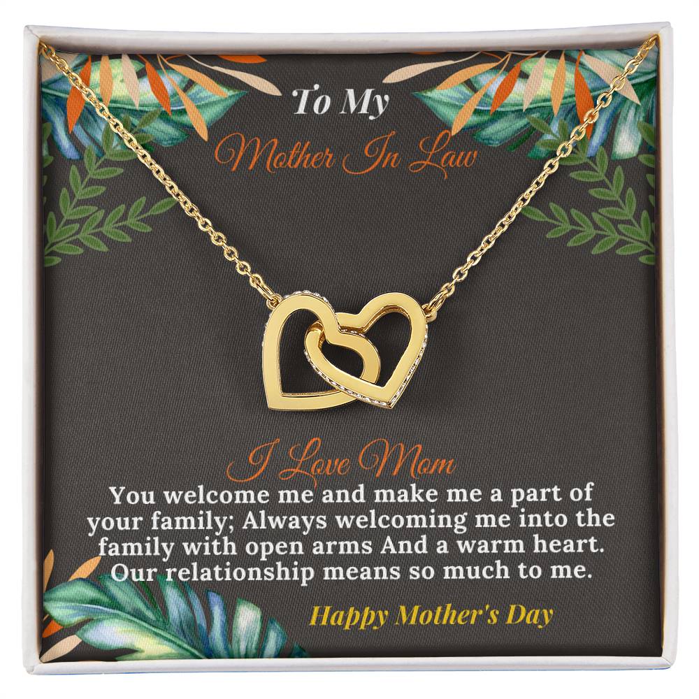 To My Loving Mother In Law-Happy Mother'S Day Interlocking Hearts Necklace