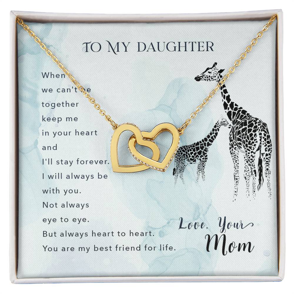 To My Daughter From Mom Interlocking Hearts Necklace Mother To Daughter Gift Birthday Gift To Daughter From Mom Daughter Necklace