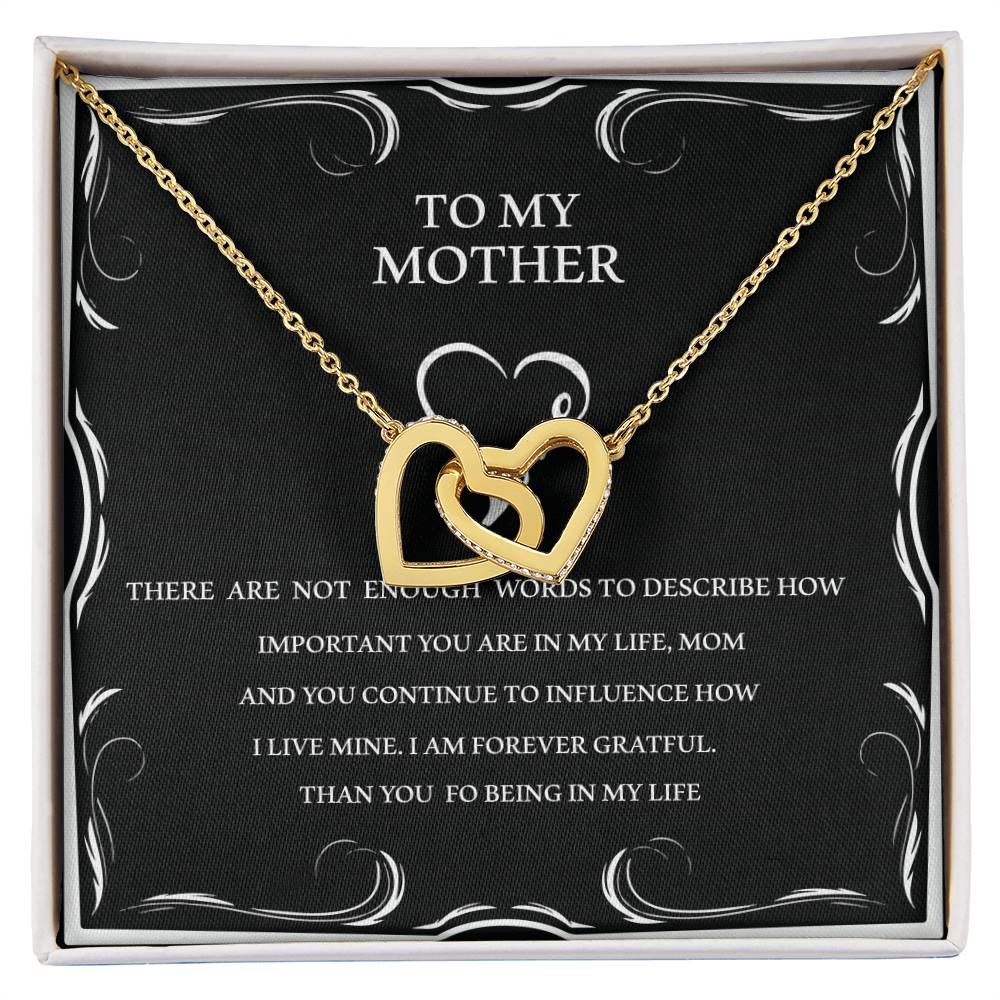 To My Mother - Two Hearts Interlocking Hearts Necklace