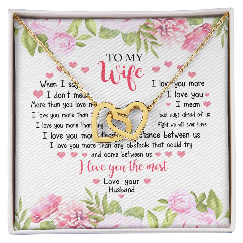 I Love You The Most - Best Gift For Wife Interlocking Hearts Necklace