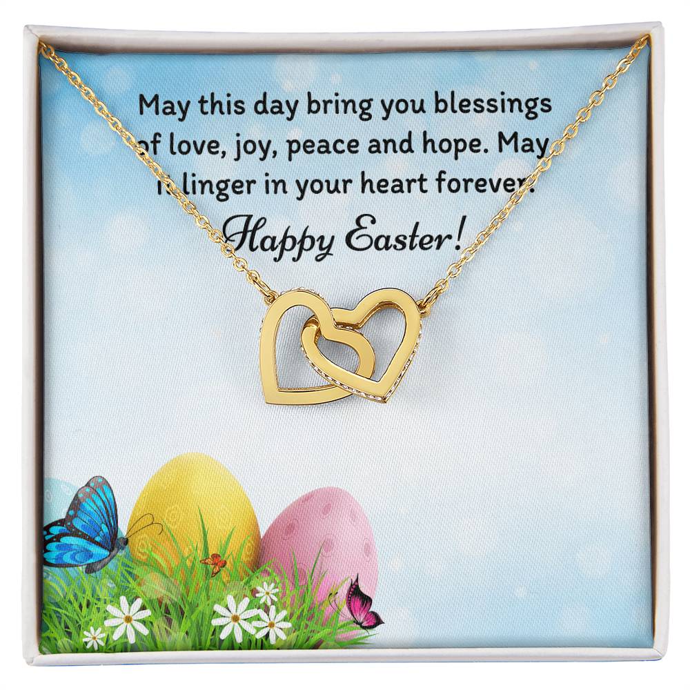 Happy Easter Gifts Interlocking Hearts Necklace