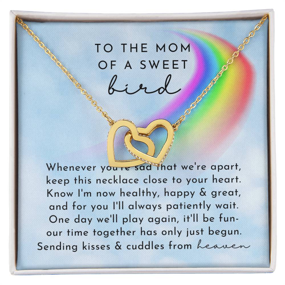 Bird Rainbow Remembrance Interlocking Hearts Necklace Day