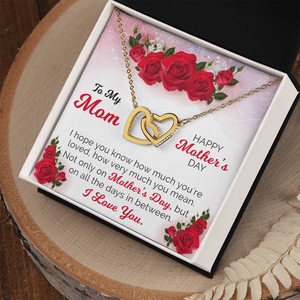 Happy Mother'S Day Gift From Daughter Interlocking Hearts Necklace