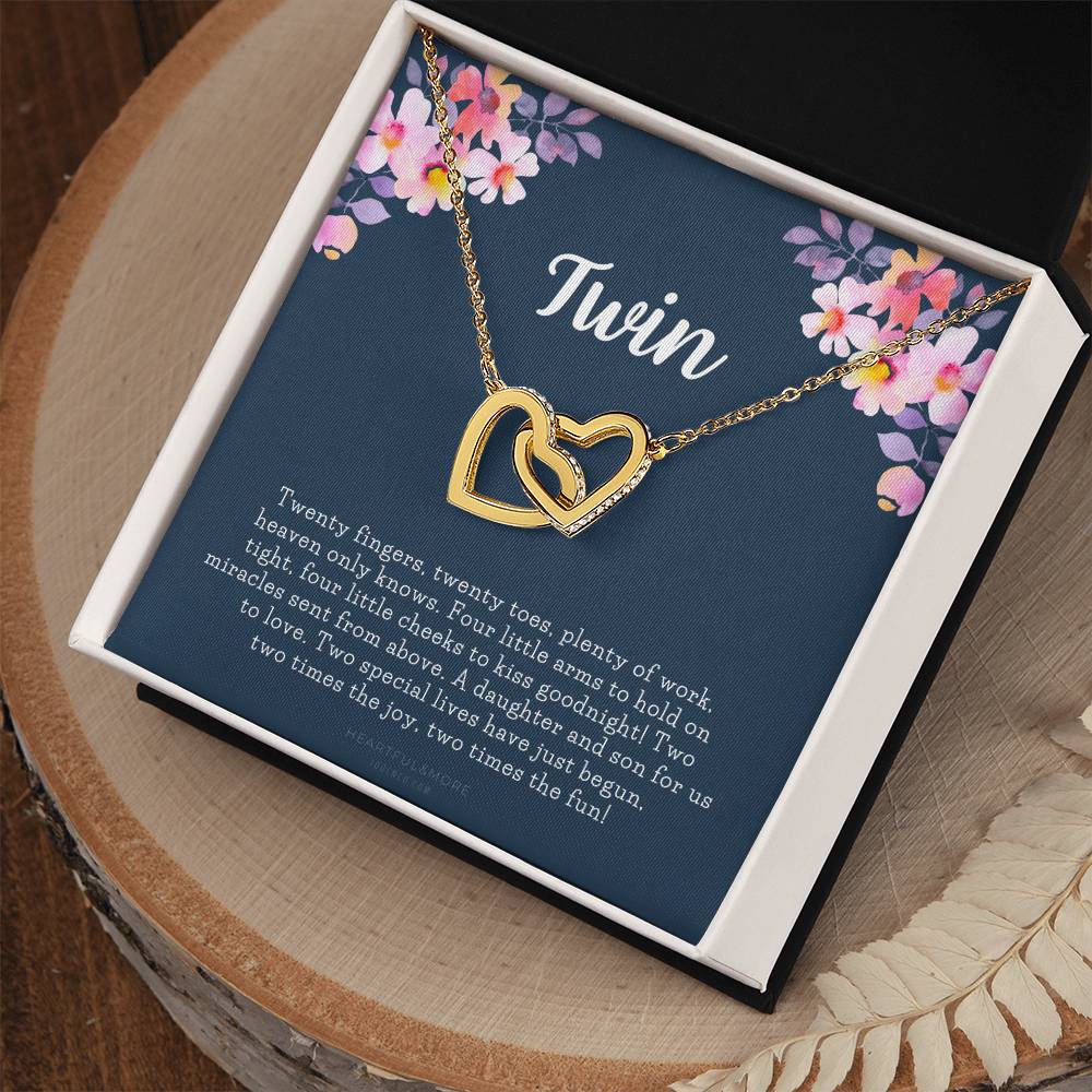 Mom Of Twins Gift Jewelry For Mother Of Twins Parents Of Twins Best Gift For New Mom Of Twins Birthday Gift For Mom Of Twins Necklace Interlocking Hearts Necklace