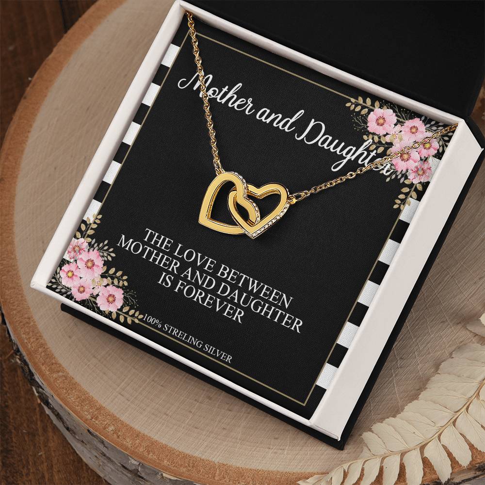 Mother And Daughter Love - Princess Love For Mom - Mother Love For Daughter Interlocking Hearts Necklace