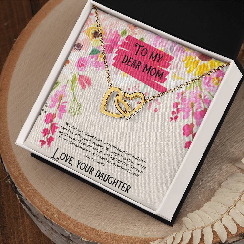 To My Dear Mom Happy Mother'S Day Interlocking Hearts Necklace