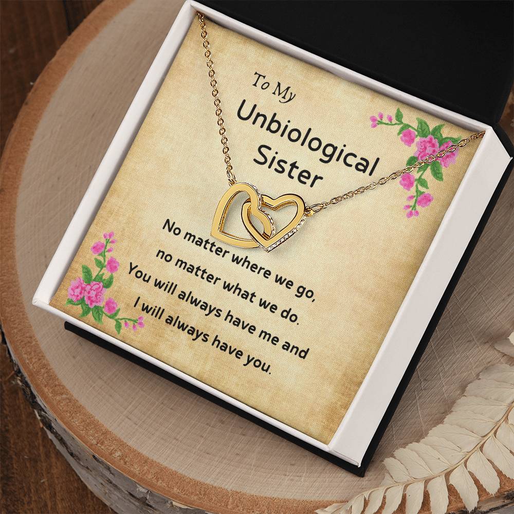 Unbiological Sister Interlocking Necklace Interlocking Hearts Necklace