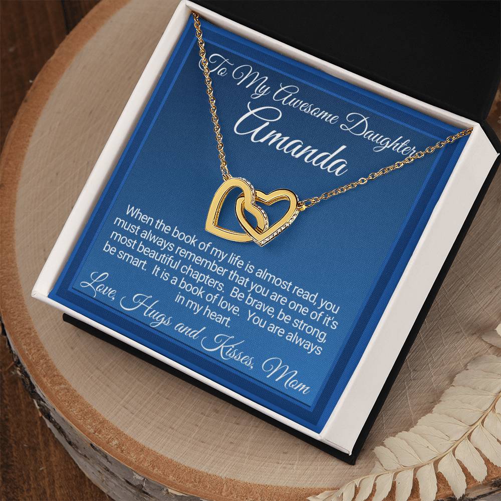 Personalized Gift For Awesome Daughter From Mom Interlocking Hearts Necklace