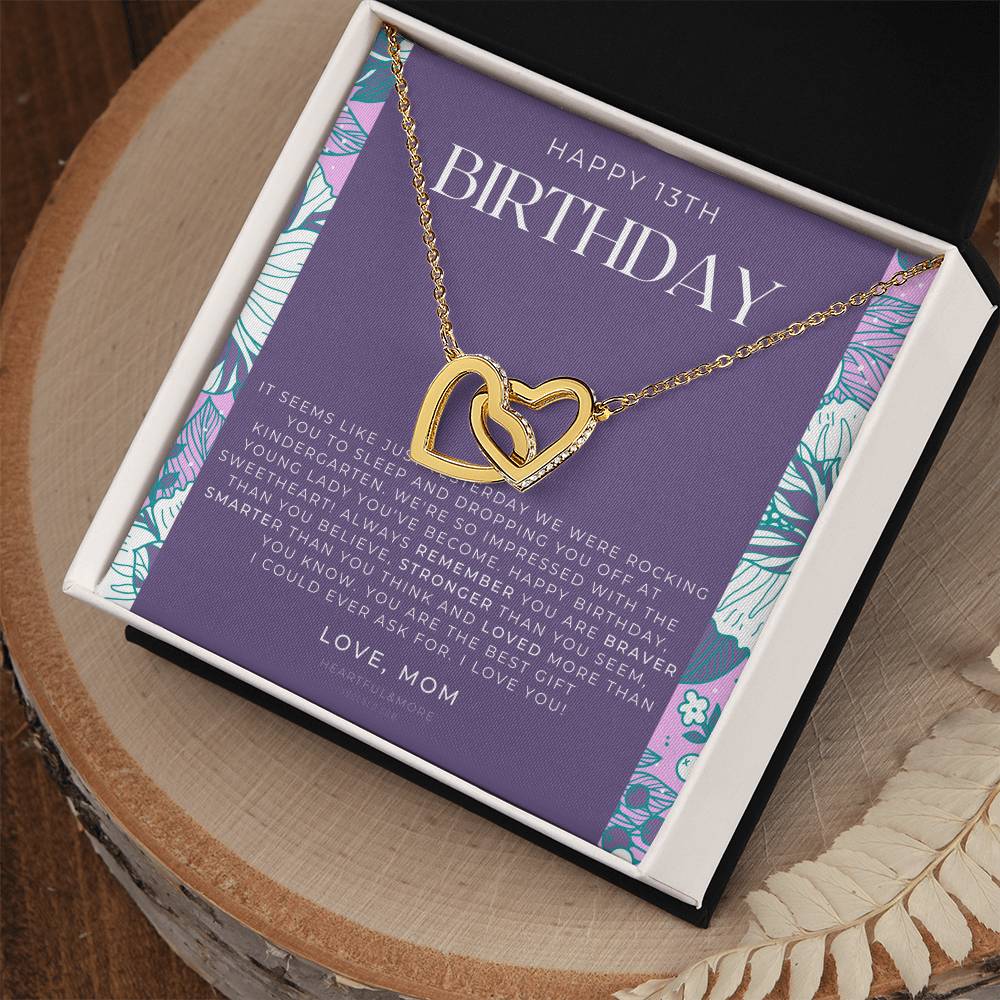 Gift For 13 Year Old Girl Gifts 13Th Birthday Girl 13Th Birthday Gift Thirteenth Birthday Necklace Teen Birthday Gift Official Teenager Interlocking Hearts Necklace