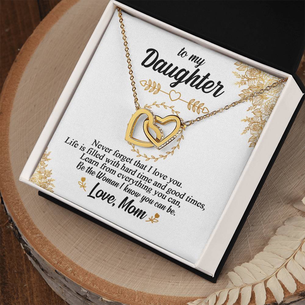 To My Daughter - Special Heart Necklace - Tmdt01 Interlocking Hearts Necklace