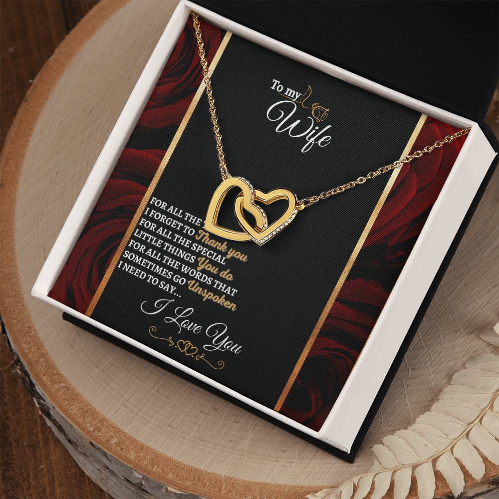 I Need To Say Interlocking Hearts Necklace Roses Edition