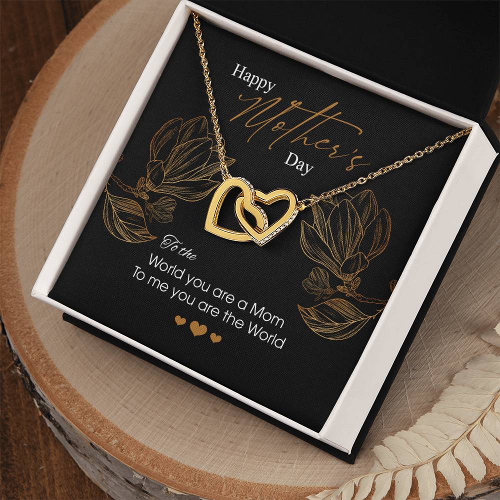 Gift For Mom - You Are The World - The Interlocking Heart Necklace Interlocking Hearts Necklace