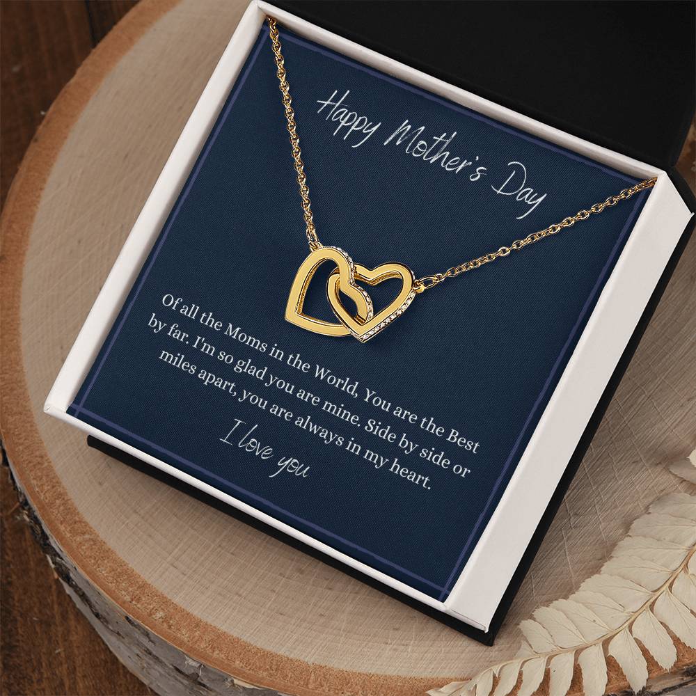 Happy Mother'S Day - Connected Hearts Necklace Interlocking Hearts Necklace