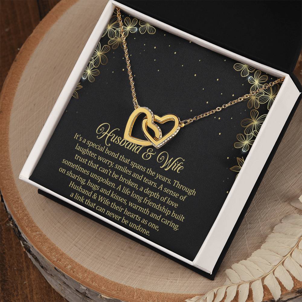 Husband & Wife Interlocking Hearts Necklace Message Card