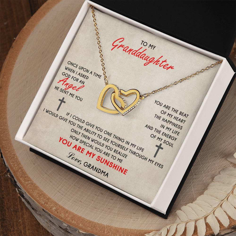 To My Granddaughter Interlocking Heart Necklace Interlocking Hearts Necklace