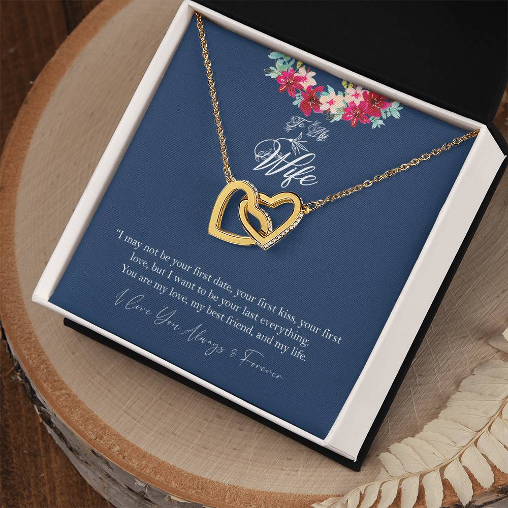 To My Wife - Non-Customizable Design #1 Interlocking Hearts Necklace
