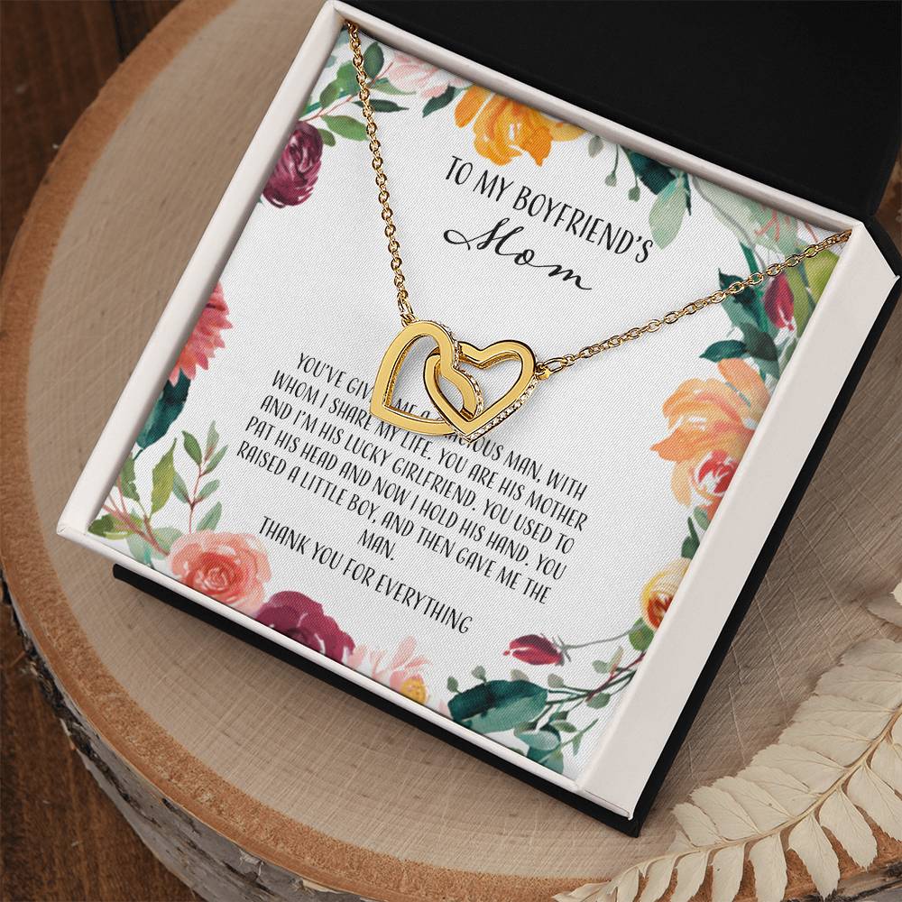 To My Boyfriends Mom - Floral Interlocking Hearts Necklace