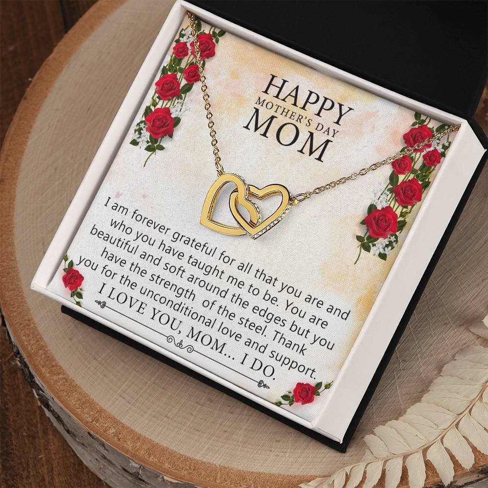 Gift For Mom Birthday Interlocking Hearts Necklace