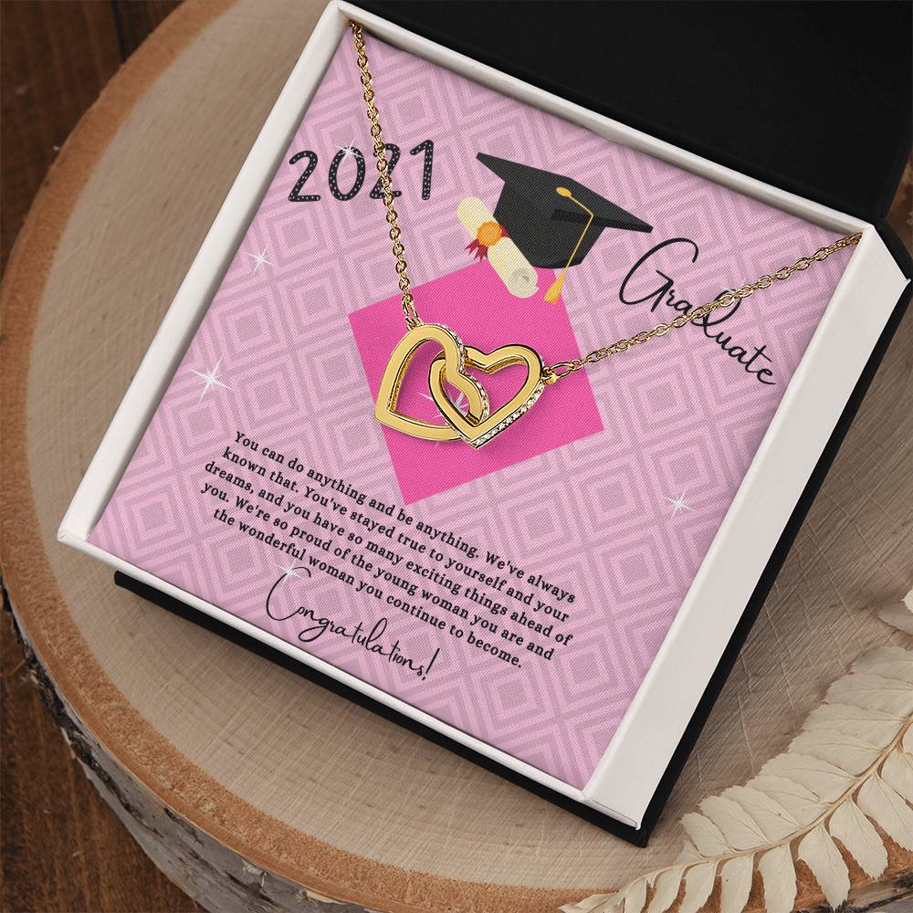 Popular Graduation Gift For Granddaughter 2021- Two Hearts Necklace Interlocking Hearts Necklace