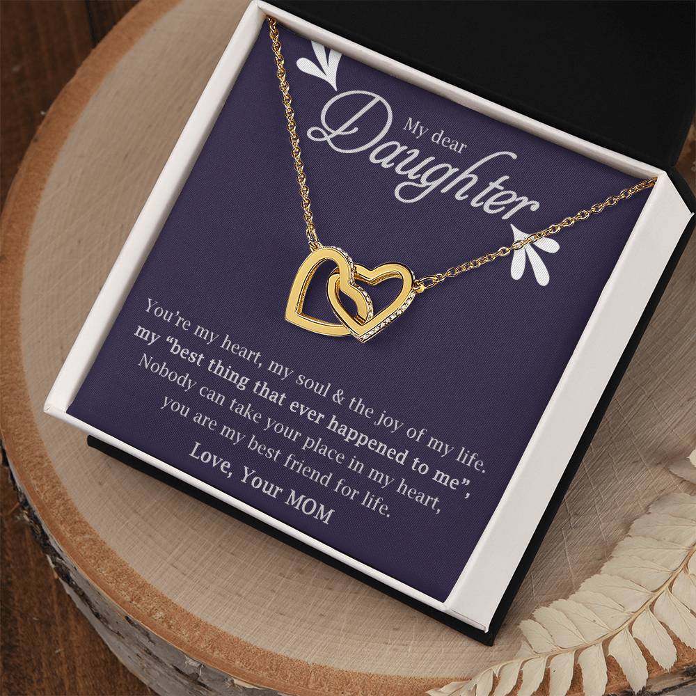 My Daughter-My Heart My Soul & The Joy Of My Life -Necklace Interlocking Hearts Necklace