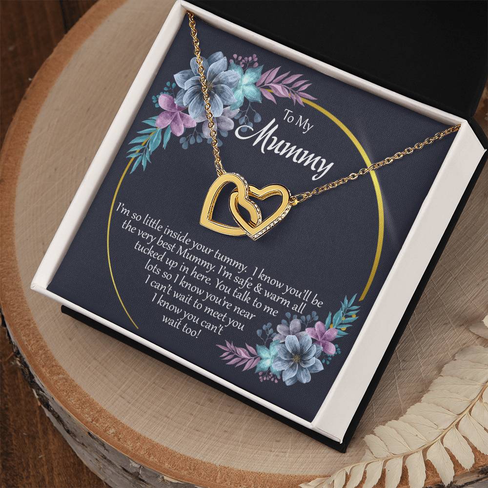 To My Mummy - From Your Tummy - Pregnancy Gift - Mother'S Day Gift - Luxury Necklace Interlocking Hearts Necklace