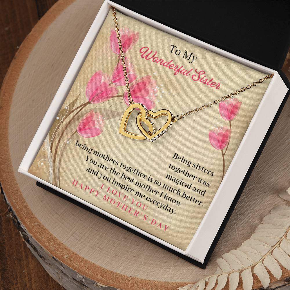 Sister Mother'S Day Interlocking Hearts Necklace