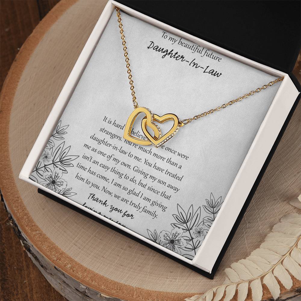 To My Beautiful Future Daughter In Law Interlocking Hearts Necklace