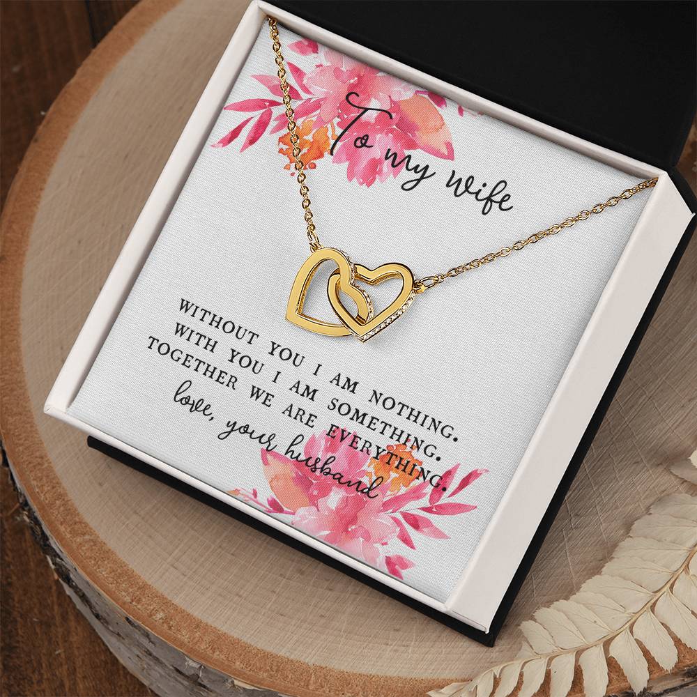 To Wife From Husband Double Hearts Necklace Love Jewelry Romantic Gift Valentine'S Day Anniversary From Spouse Interlocking Hearts Necklace
