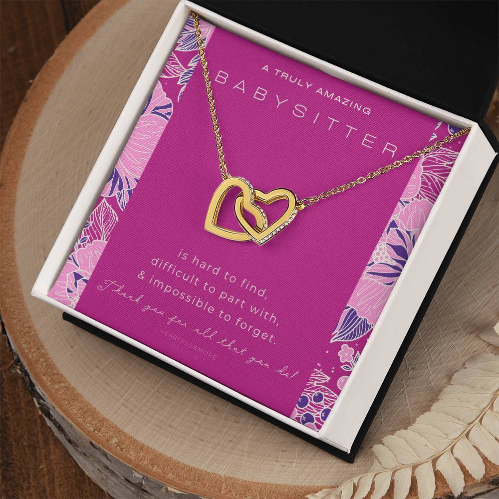 Nanny Appreciation Necklace Gift Nanny Thank You Gift Thank You Nanny Gift For Nanny Leaving A Truly Amazing Babysitter Gift Best Nanny Interlocking Hearts Necklace