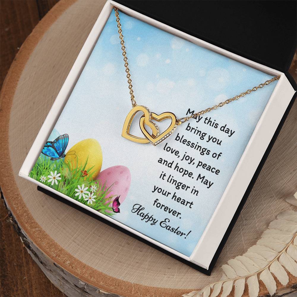 Happy Easter Gifts Interlocking Hearts Necklace