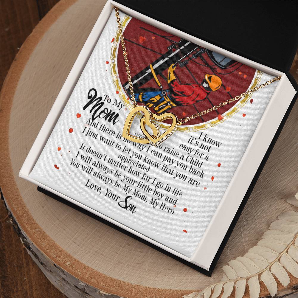 Lineman'S Mom - Interlocking Heart Necklace Interlocking Hearts Necklace